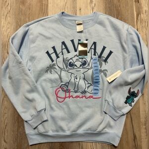 Disney Light Blue Hawaii Stitch Crewneck crewneck sweatshirt